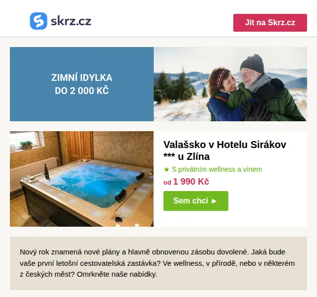 Vánoce na Skrz: Pobyty do 2 000 Kč – červen 2026 | Nuslet.cz