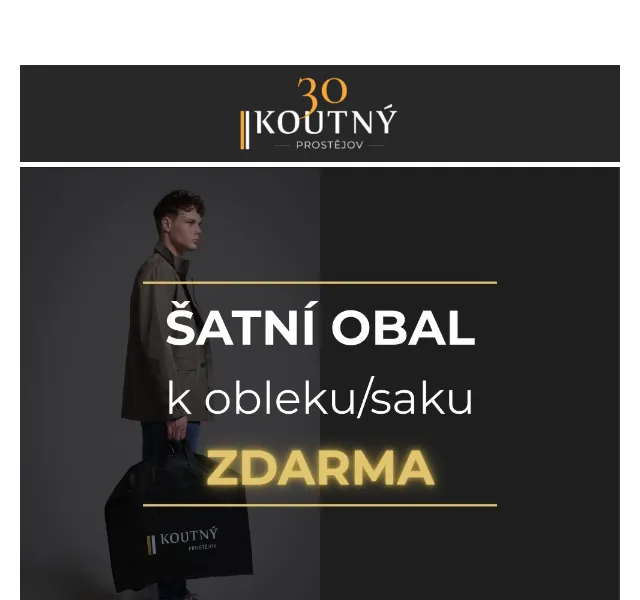 Koutný spol. s r.o.: Šatní obal zdarma k obleku nebo saku – červenec 2026 | Nuslet.cz