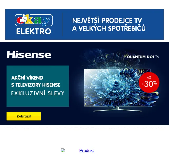 OKAY: Akční víkend s televizory HISENSE – červen 2026 | Nuslet.cz