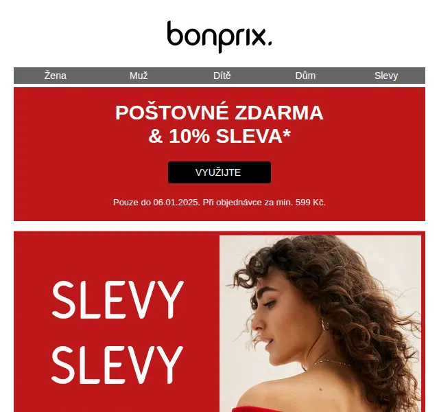 Bonprix: Poštovné zdarma + 10% sleva – leden 2025 | Nuslet.cz