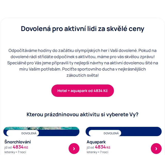 eSky.cz: Dovolená s aquaparkem od 4834 Kč – červenec 2026 | Nuslet.cz