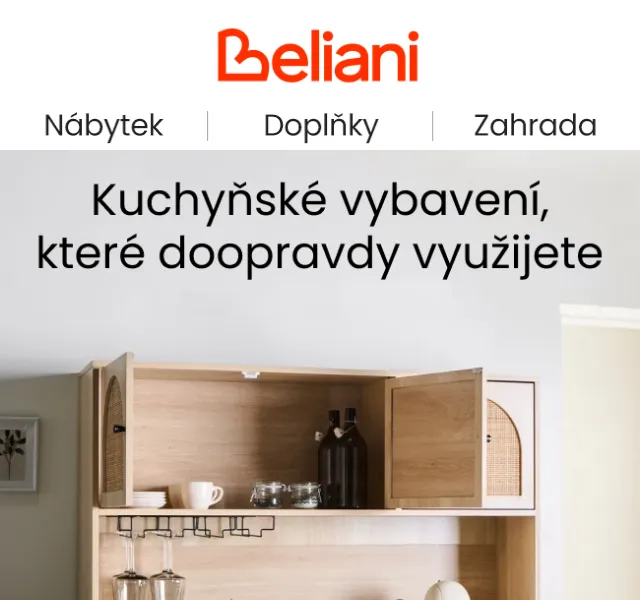 Beliani.cz: kuchyňské příbory, organizéry – říjen 2026