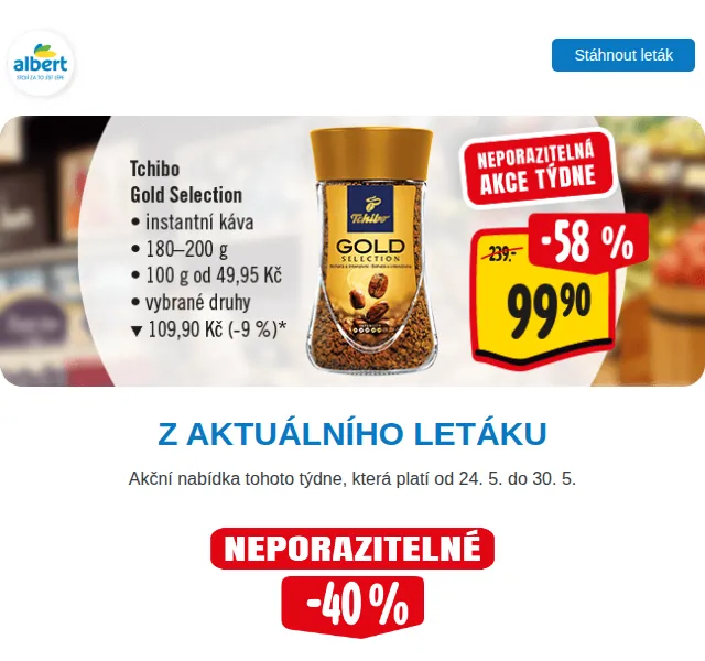Albert: Kinder, Brumík, máslo – akce květen 2026 | Nuslet.cz