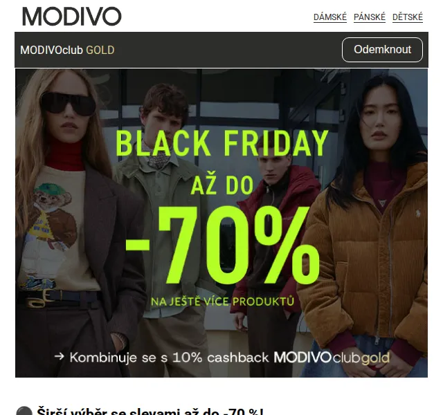 Modivo: Final Black Friday – slevy až do -70% – červenec 2026 | Nuslet.cz
