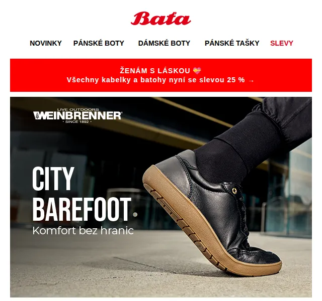 Baťa: barefoot boty Weinbrenner od 1 999 Kč – červen 2026 | Nuslet.cz