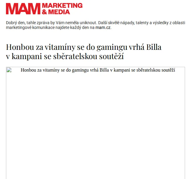 Marketing & Media: Billa kampaň s hrou – červenec 2026 | Nuslet.cz