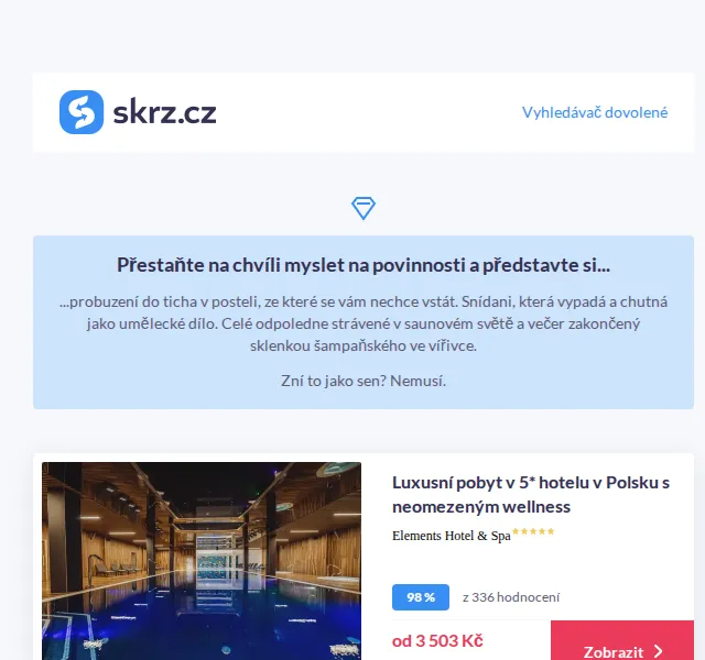 Skrz: Wellness pobyty s neomezeným vstupem od 3 503 Kč – červen 2026 | Nuslet.cz