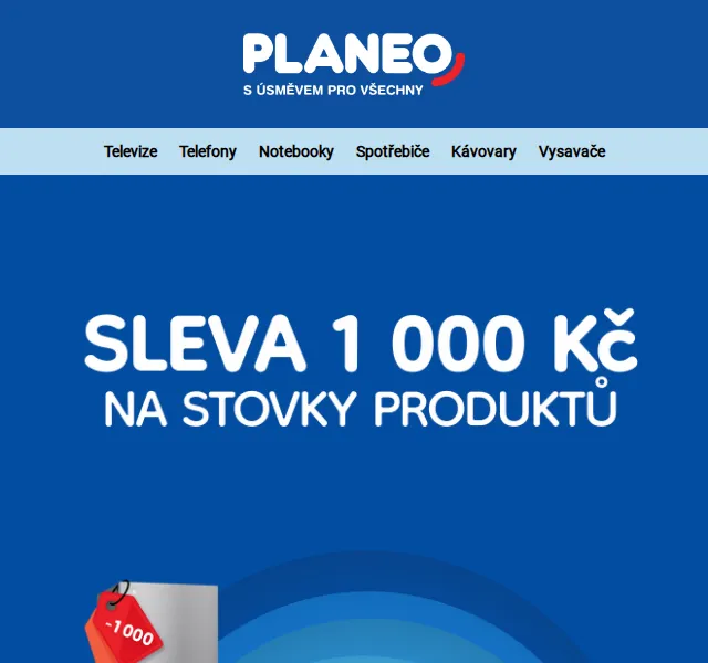 Planeo: Sleva 1 000 Kč na stovky produktů – červen 2026 | Nuslet.cz