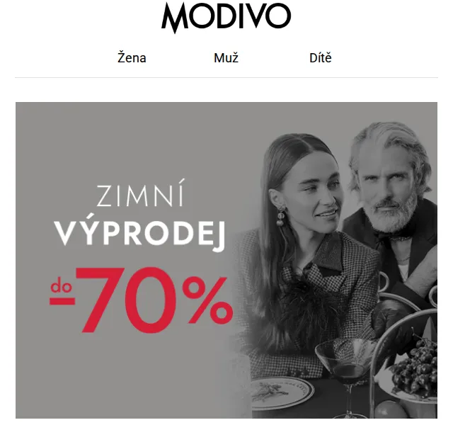 Modivo: Zimní výprodej do -70 % – červen 2026 | Nuslet.cz