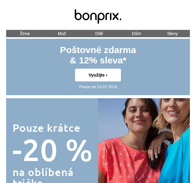 bonprix: 12% sleva + poštovné zdarma – červenec 2026 | Nuslet.cz