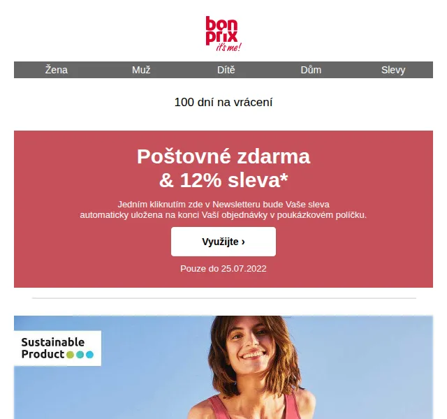 bonprix: 12% sleva + poštovné zdarma – červen 2022 | Nuslet.cz