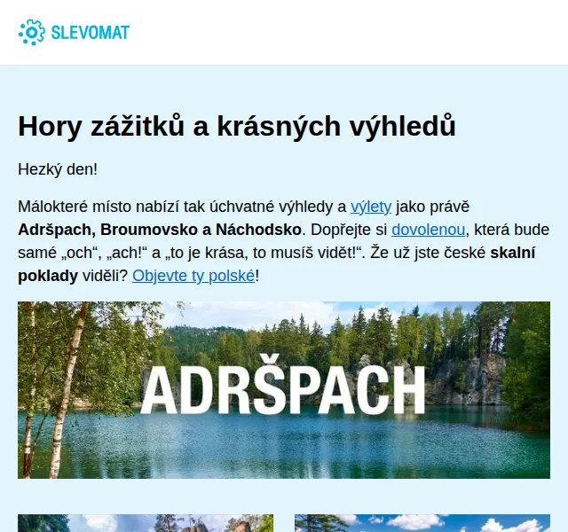 Slevomat: Ubytování v Adršpachu a Orlických horách – červen 2026 | Nuslet.cz