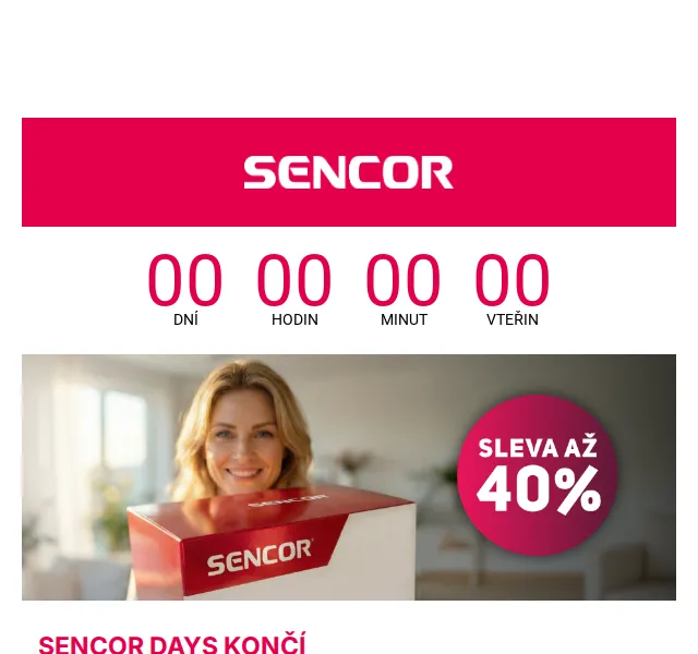 Sencor: Slevy až 40 % na fritézy, myčky a vysavače – červen 2026 | Nuslet.cz