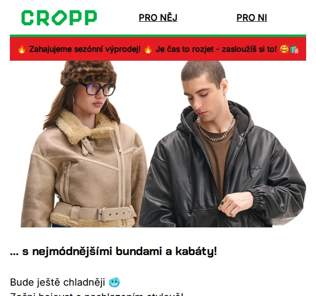 Cropp: Sezónní výprodej bund a kabátů – červenec 2026 | Nuslet.cz