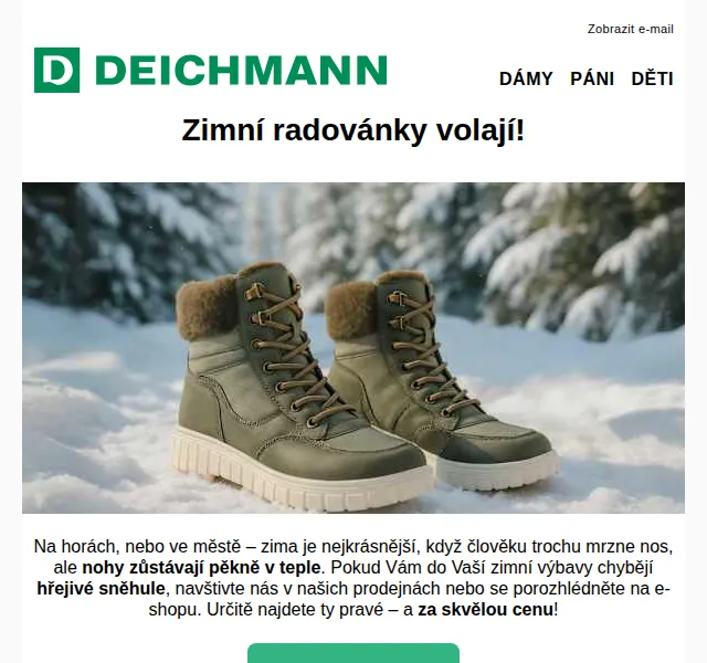 Deichmann: Zimní boty –30 % na druhý pár | Duben 2026