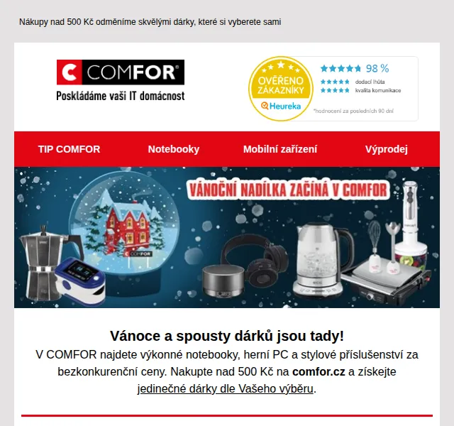 Comfor: Vánoční slevy na notebooky a monitory – červen 2026 | Nuslet.cz