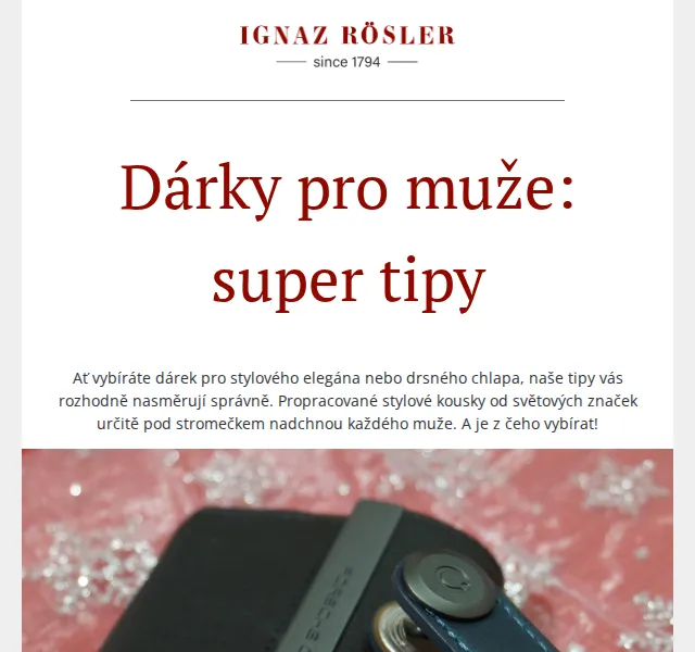 Ignazrosler.cz: Dárky pro muže (Orbitkey, Victorinox) – červenec 2026 | Nuslet.cz