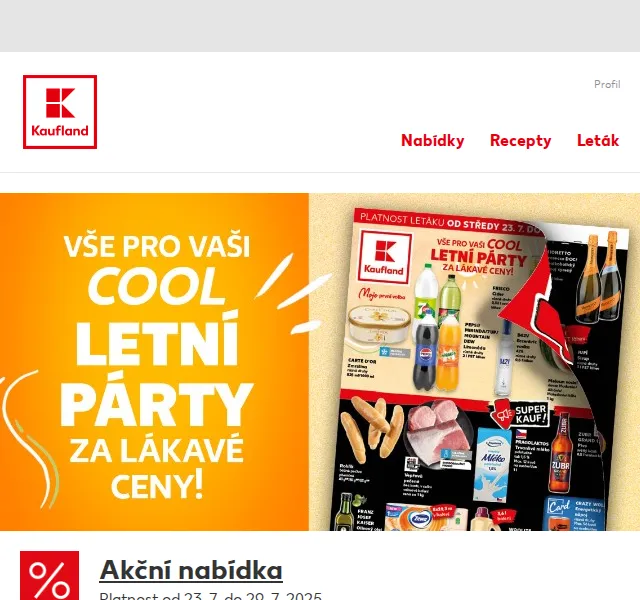 Kaufland: Meloun od 7,90 Kč a zmrzlina Carte d'Or 89,90 Kč – červenec 2026 | Nuslet.cz