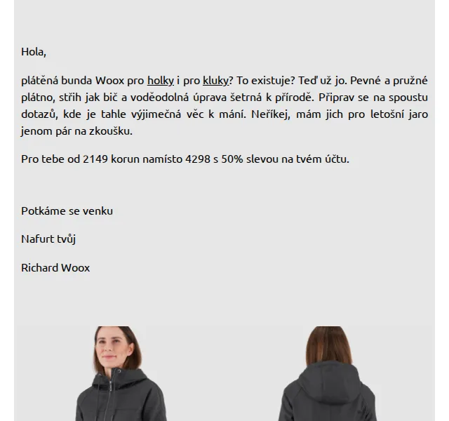 Richard Woox: plátěná bunda Woox – červen 2026 | Nuslet.cz
