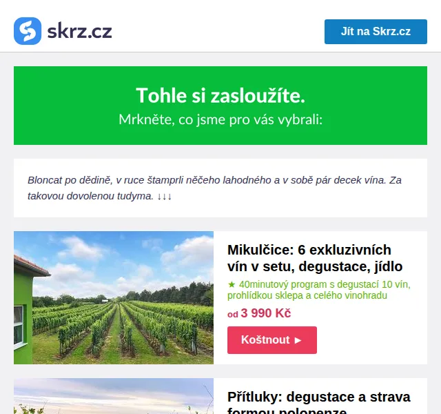 Vánoce na Skrz: vinařské pobyty se slevou až 44 % – červen 2026 | Nuslet.cz