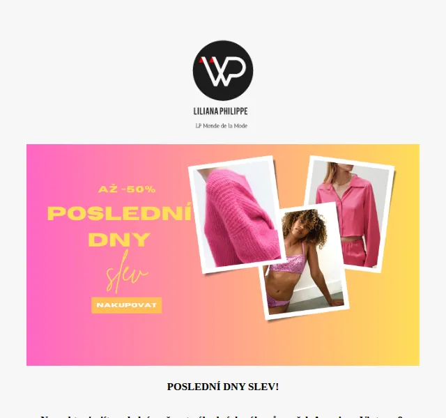 Liliana Philippe: Slevy až -50 % na American Vintage a Wolford – červen 2026 | Nuslet.cz