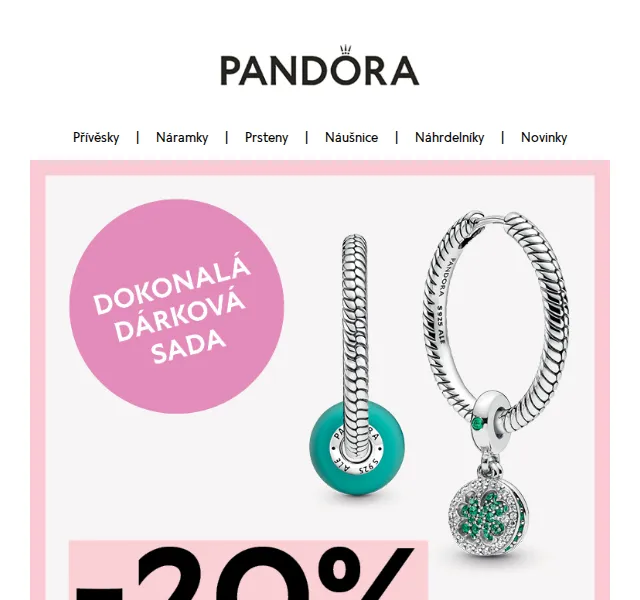 Pandora: 20% sleva na sadu náušnic a přívěsků – červenec 2026 | Nuslet.cz