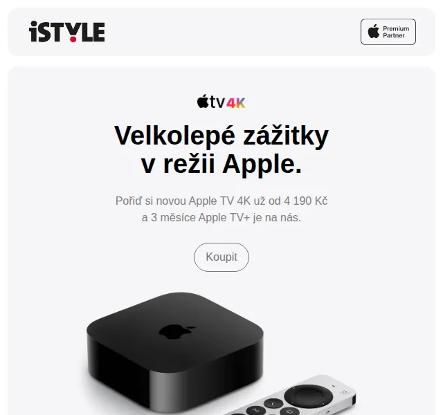 iSTYLE: Apple TV 4K od 4 190 Kč – červen 2026 | Nuslet.cz