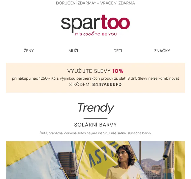 Spartoo.cz: Slunce je tady – 10 % sleva – duben 2026