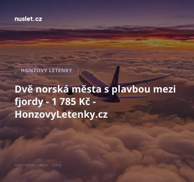 Honzovy letenky: Norsko 1 785 Kč – srpen 2026