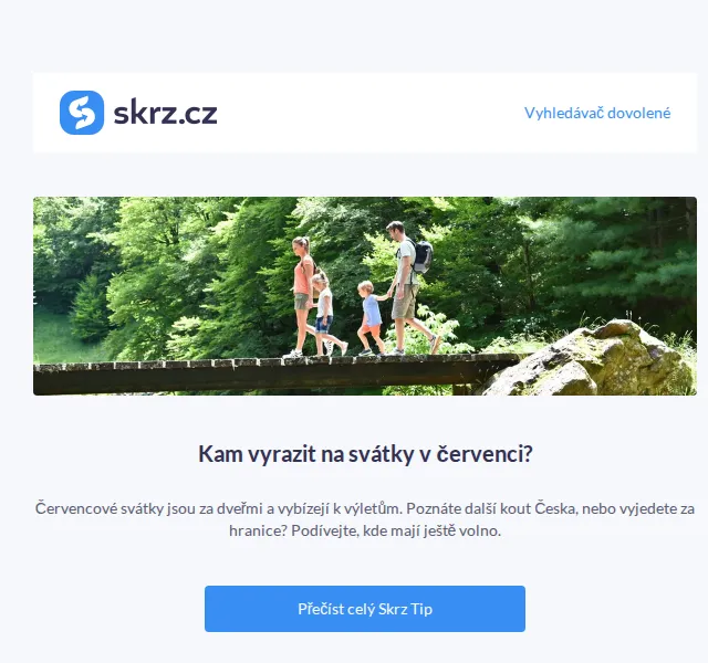 Skrz.cz: pobyty na červencové svátky od 1 950 Kč – červenec 2026 | Nuslet.cz