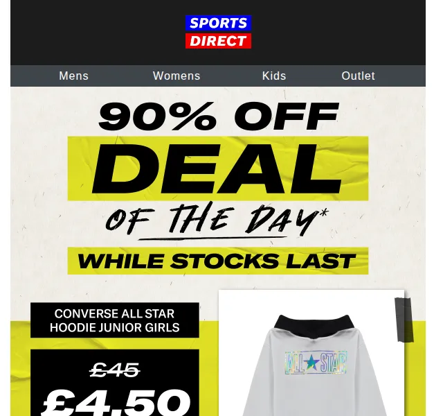 Sportsdirect.com: 90% sleva na Converse mikinu – červen 2026 | Nuslet.cz