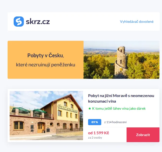 Skrz: Pobyty v Česku od 335 Kč – červen 2026 | Nuslet.cz