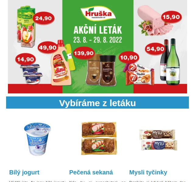 Váš HRUŠKA tým: leták s jogurtem a sekanou – říjen 2026 | Nuslet.cz
