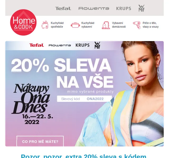 Home & Cook: Sleva 20 % na vše kódem ONA2022 – červen 2026 | Nuslet.cz