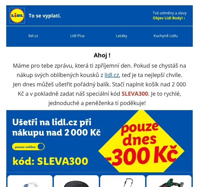 Lidl: Sleva 300 Kč na nákup + zahradní vybavení – duben 2026 | Nuslet.cz
