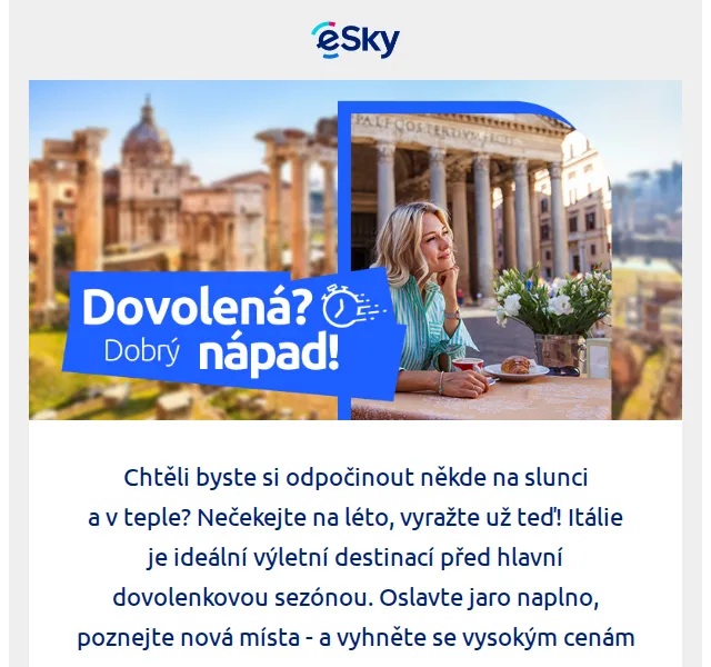 eSky.cz: Letenky do Itálie od 390 Kč – červen 2026 | Nuslet.cz