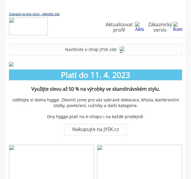 JYSK: Sleva až 50 % na hygge bydlení – červen 2026 | Nuslet.cz