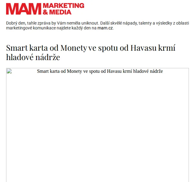 Marketing & Media: Smart karta Monety od Havasu – červen 2026 | Nuslet.cz
