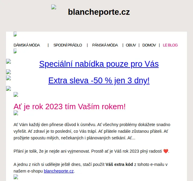 Blancheporte: Extra sleva -50 % na módu – červen 2026 | Nuslet.cz
