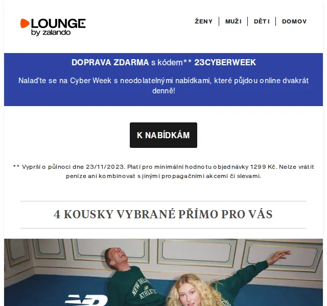 Lounge by Zalando: New Balance, Lacoste a Levi's se slevou až 77 % – červen 2026 | Nuslet.cz
