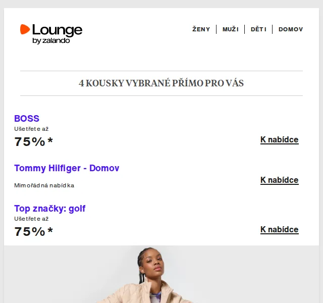 Lounge by Zalando: BOSS, Tommy Hilfiger sleva 75 % – červen 2026 | Nuslet.cz