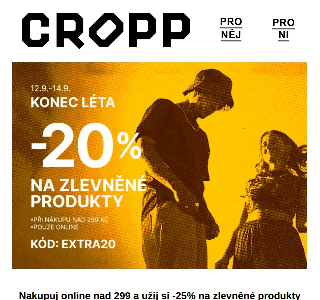 Cropp: -25 % na zlevněné produkty – září 2026 | Nuslet.cz