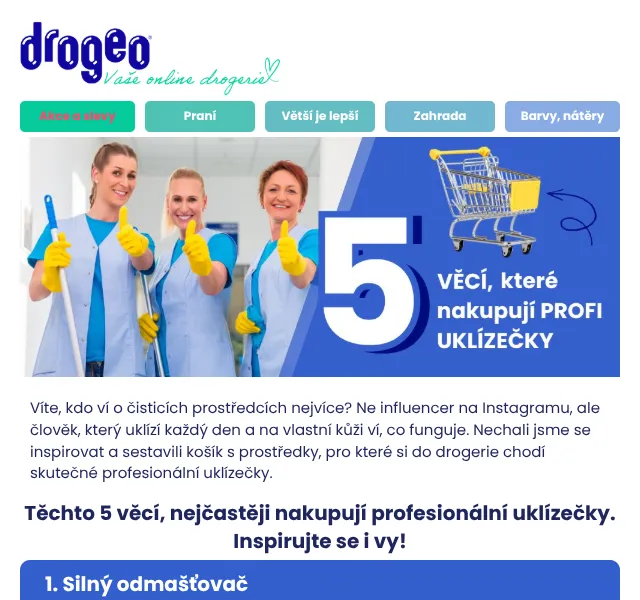 Drogeo: Tipy od profesionálů – Úklidové prostředky – Červenec 2026