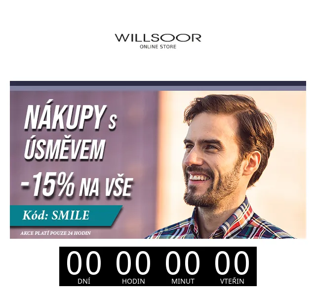 Košile Willsoor: 15% na vše – červen 2026 | Nuslet.cz