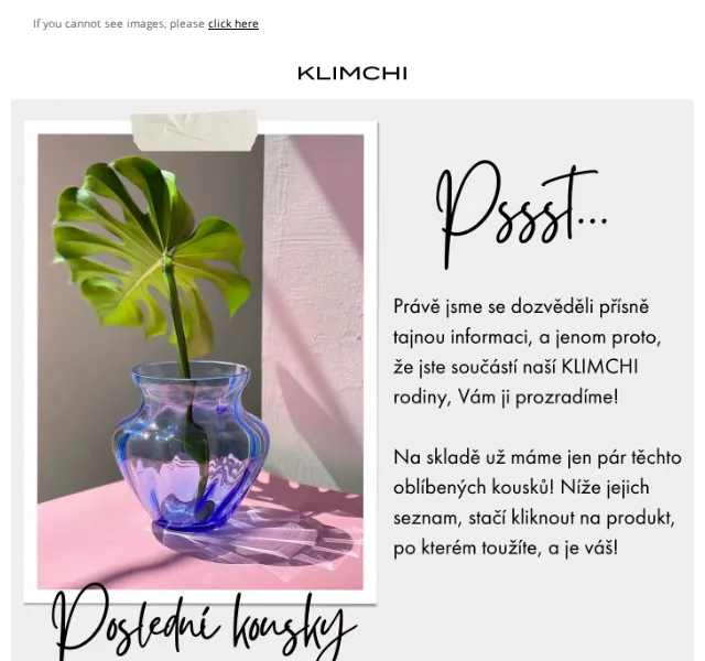 KLIMCHI: Poslední kousky na skladě – červen 2026 | Nuslet.cz