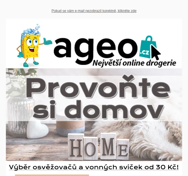 Ageo: osvěžovače a svíčky od 30 Kč – červen 2026 | Nuslet.cz