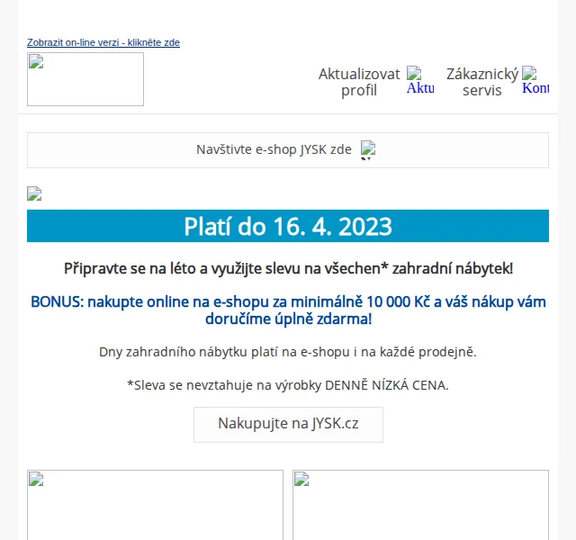 JYSK: Dny zahradního nábytku – sleva 20–50 % – červen 2026 | Nuslet.cz