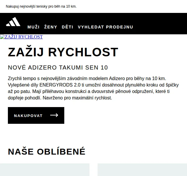 adidas: Nové Adizero Takumi Sen 10 – červen 2026 | Nuslet.cz