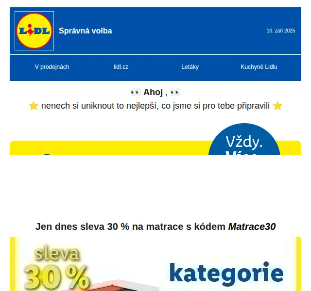 Lidl: Matrace, značkové oblečení a podzimní slevy – září 2025 | Nuslet.cz