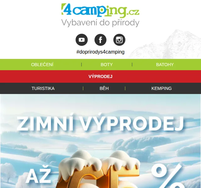 4camping: Zimní výprodej – slevy až 65 % – červenec 2026 | Nuslet.cz